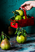 Pears in a basket