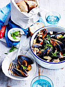 Bacon, Cider and Fennel Mussels