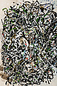 Food art: a spoon and a fork splattered with paint (inspired by Jackson Pollock)