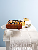 Olive oil cake with blueberries