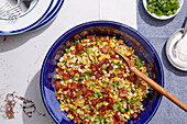 Spicy Fried Corn with Bacon and Chipotle