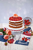 Victoria sponge cake with strawberries (England)