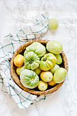 Green Tomatoes in a Basket