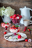 Rice pudding with strawberries