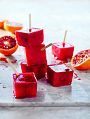 Blood orange and lime popsicles