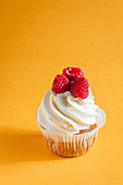 Vanilla cupcake with berries