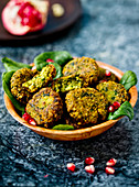 Herb Falafel with pomegranate