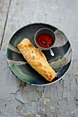 A vegetarian puff pastry rolls