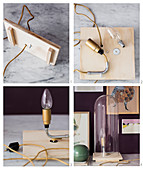 Instructions for making table lamp with glass cover