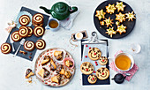 Various decorative butter cookies for Christmas