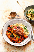 Oriental chicken with couscous and vegetables