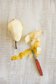 Pear and knife