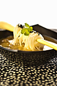 Celebratory soup with shiitake and lemongrass