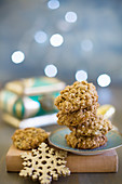 Sesame biscuits and snowflake decoration