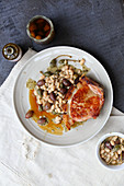 Grilled 'Alte Wutz' (dry aged pork loin) with white beans and capers