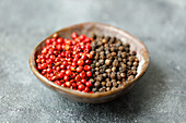 Red and black peppercorns