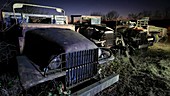 Second World War vehicle graveyard, France