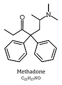 Methadone drug molecule