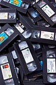 Video cassette recycling, conceptual image