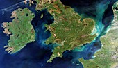 British Isles and northern France, satellite image