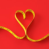 Measuring tape in heart shape
