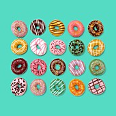 Colourful doughnuts