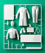 Model doctor kit, illustration