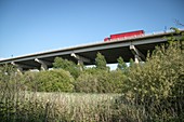 Motorway passing over marshland