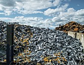 Piles of metal for recycling