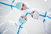 Lab technicians in sterile environment