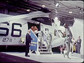 Apollo 11 astronauts enter quarantine on USS Hornet, 1969