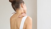 Woman with painful shoulders