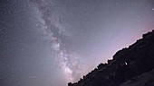 Milky Way in the night sky, timelapse footage