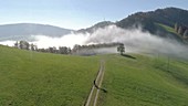 Aerial over a mountain biker