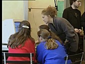 Schoolchildren at Cyberia internet cafe