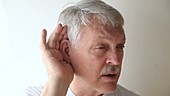 Man with hearing difficulties