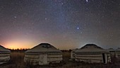 Yurts in Inner Mongolia at night, time-lapse footage