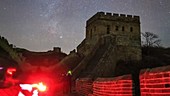 Great Wall of China at night, time-lapse footage
