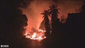 Kilauea eruption lava flow on road, May 2018