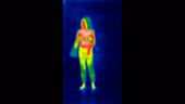 Woman getting dressed thermographic
