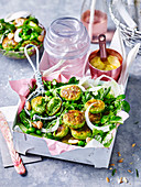 Pea and Prawn Patties with Watercress Salad