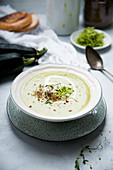 Vegan cream of courgette soup
