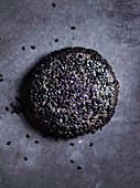Black sesame, brown butter and wattleseed cookie