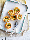 Goat's Cheese and Zucchini Flower Quiches