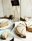Banana Cake with Passionfruit Icing