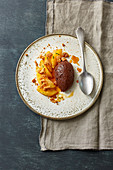 Gingerbread mousse au chocolat with rosemary oranges