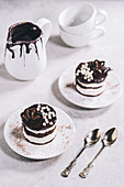 Chocolate cake served on the plate