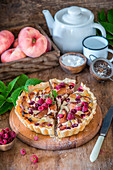 Peach raspberry sour cream pie