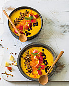 Smoothie bowl with carrot and apple