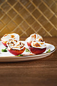 Grilled nectarines with marshmallow fluff